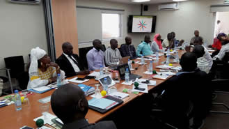 Civil society representatives connecting from the IFC office in Dakar