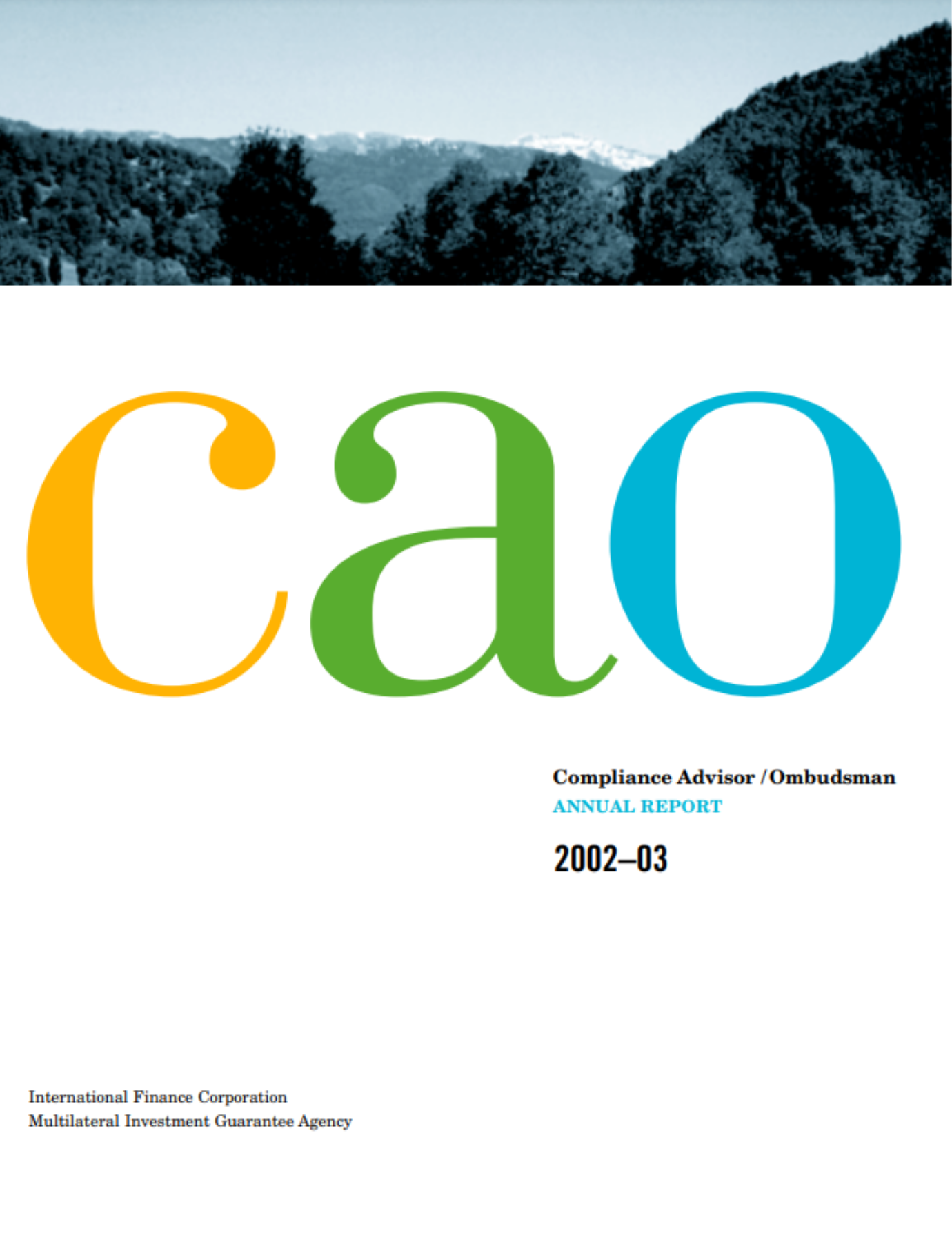 CAO 2003 Annual Report Cover