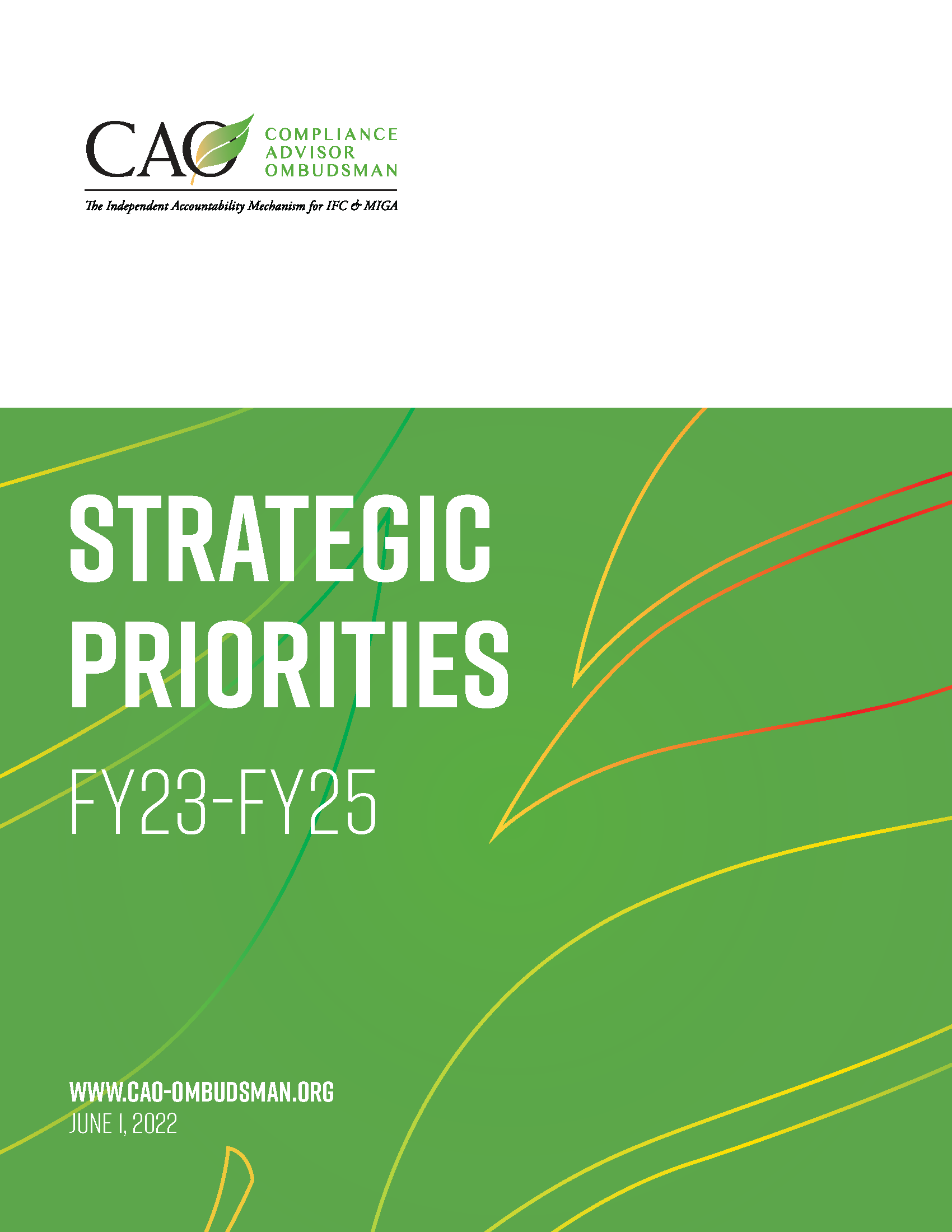 CAO Strategic Priorities for Fiscal Years (FY) 2023 to 2025 - Cover Image